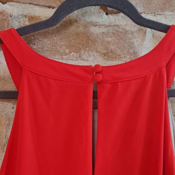 Vince Camuto Maxi Dress Orange & Beige Size 14 Elastic Waist Casual /Formal NWOT - Picture 13 of 17